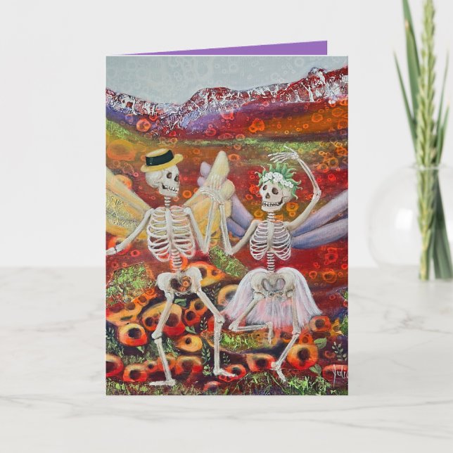 Skeleton Couple Spooky Romance Karte (Vorderseite)