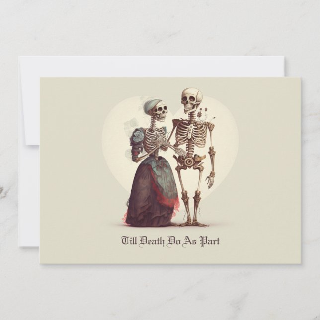 Skeleton Couple Wedding Einladung (Vorderseite)
