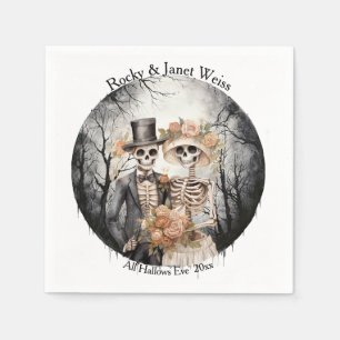 Skeleton Couple Wedding Serviette