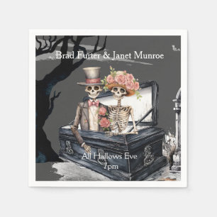 Skeleton Couple Wedding Serviette