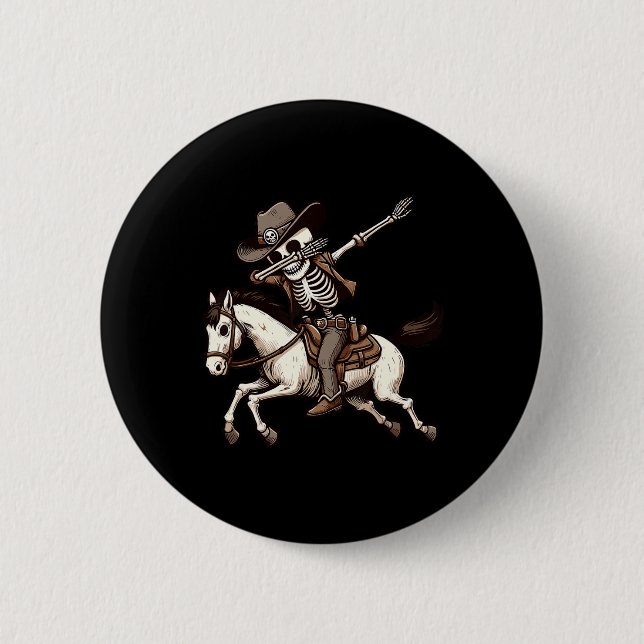 Skeleton Cowboy Halloween Kostüm Kinder Jungen Män Button (Vorderseite)