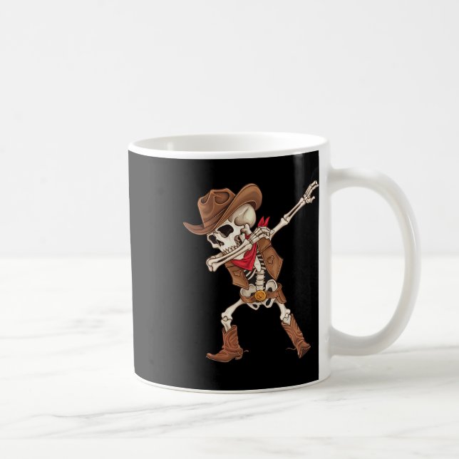 Skeleton Cowboy Halloween Kostümjunge Männer Kinde Kaffeetasse (Rechts)
