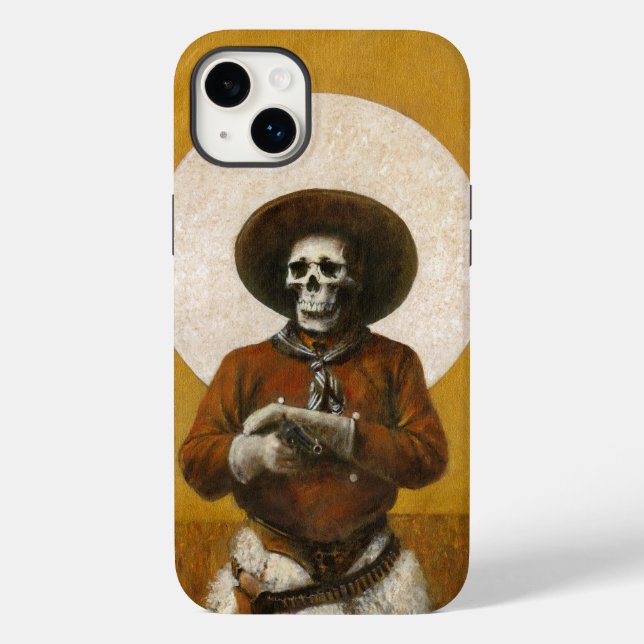 Skeleton Cowboy on Gold iPhone Case (Rückseite)