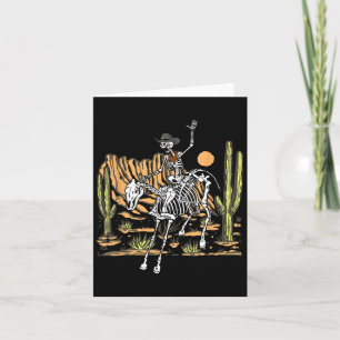 Skeleton Cowboy Riding Pferd Halloween Rider Costu Karte