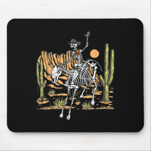 Skeleton Cowboy Riding Pferd Halloween Rider Costu Mousepad