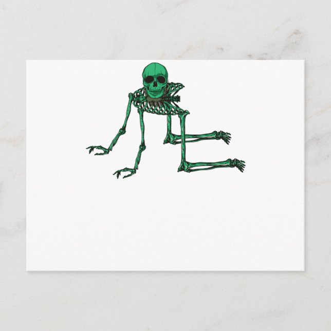 Skeleton Creepy Yoga Skull Dancing Postkarte (Vorderseite)
