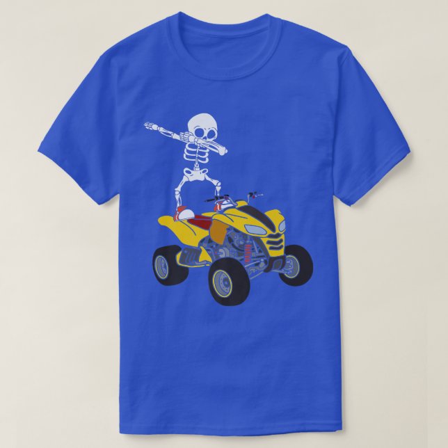 Skeleton Dabbing Quad Bike Reiter Skeletto T-Shirt (Design vorne)
