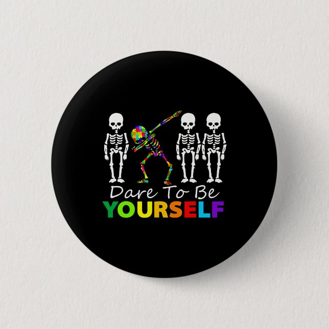Skeleton Dabbing wagt es sich selbst zu einem Spaß Button (Vorderseite)