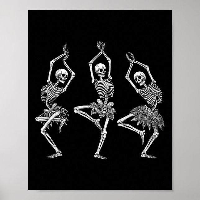 Skeleton Dance Ballet Flats Ballet Halloween Costu Poster (Vorne)