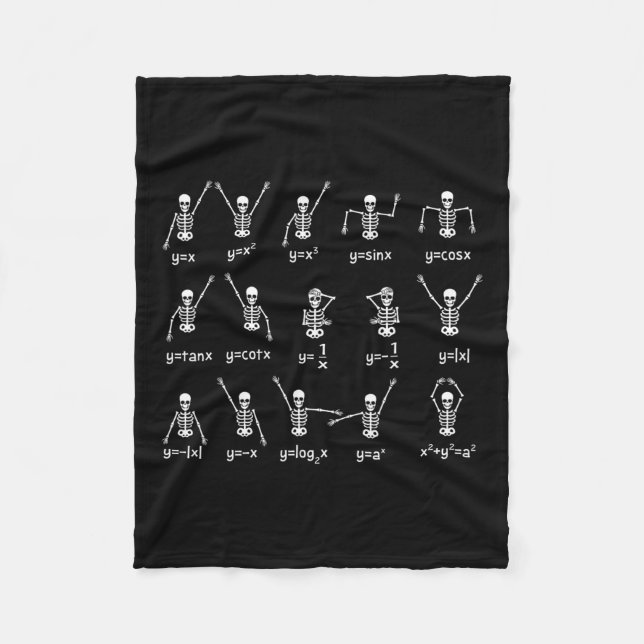Skeleton Dance Figures Equity Math Teacher Hallo Fleecedecke (Vorderseite)