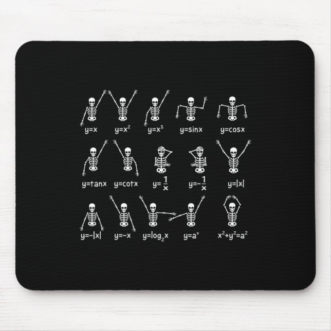 Skeleton Dance Figures Equity Math Teacher Hallo Mousepad (Vorne)