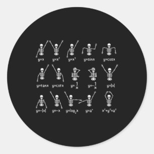 Skeleton Dance Figures Equity Math Teacher Hallo Runder Aufkleber