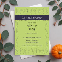 Skeleton Dance Halloween-Party Einladung - grün
