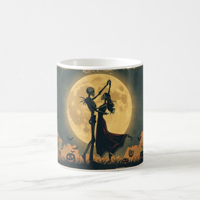 Skeleton Dance Mug | Romantic Halloween Moon Cup Kaffeetasse (Mittel)