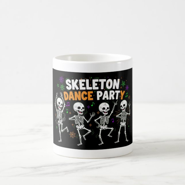 Skeleton Dance Party Halloween Funny Spooky Kaffeetasse (Mittel)