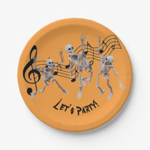 Skeleton Dance Party Paper Plate Pappteller