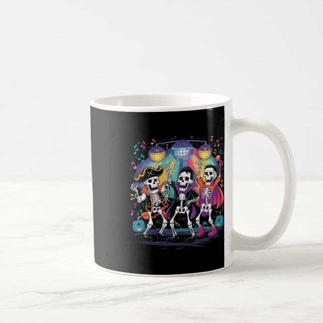 Skeleton Dance Party Spooky Halloween Feier Kaffeetasse (Rechts)