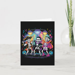 Skeleton Dance Party Spooky Halloween Feier Karte