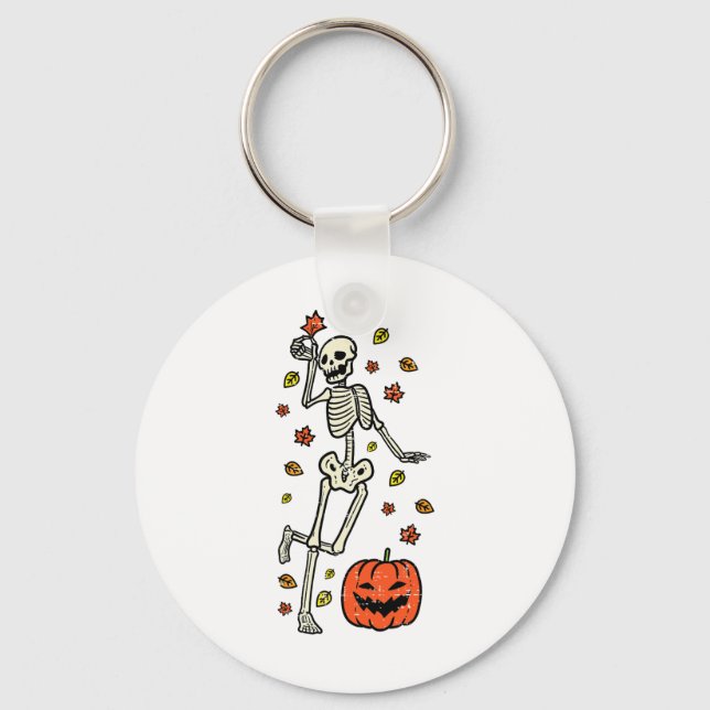 Skeleton Dance Pumpkin Halloween Kostümfall Männer Schlüsselanhänger (Vorderseite)