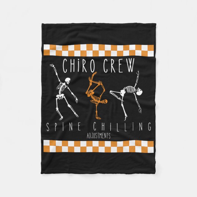 Skeleton Dancing Chiro Crew Chiropraktor Halloween Fleecedecke (Vorderseite)