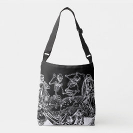 Skeleton Danse Macabre Black Tote Bag Tragetaschen Mit Langen Trägern