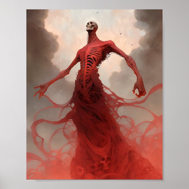 Skeleton Demon Creature Dark Fantasy Horror Poster (Vorne)