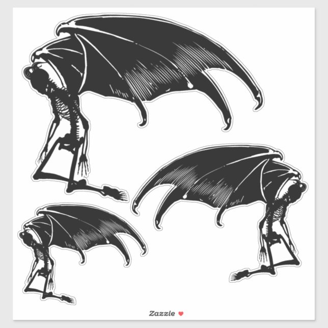 Skeleton Demon Fallen Angel Horror Goth art  Aufkleber (Blatt)