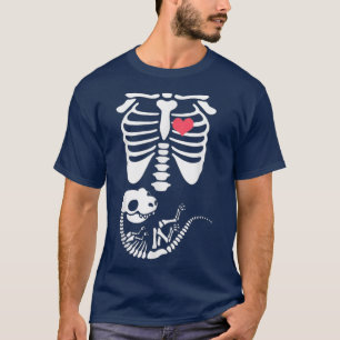 Skeleton Dinosaur Herzschwangerin XRay Funny Hallo T-Shirt