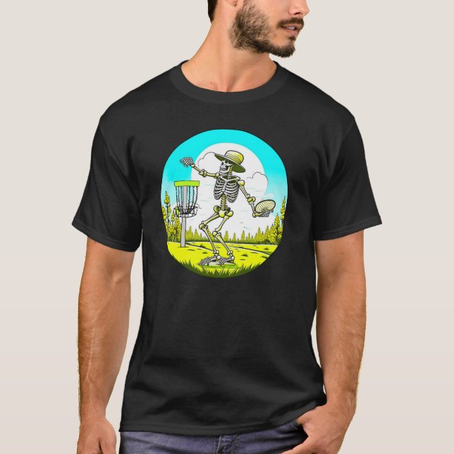 Skeleton Disk Golfing T-Shirt (Vorderseite)
