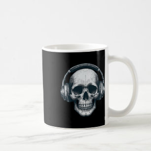 Skeleton Dj Kopfhörer Spooky Skull Musiker Hallo Kaffeetasse
