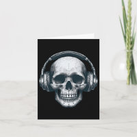 Skeleton Dj Kopfhörer Spooky Skull Musiker Hallo