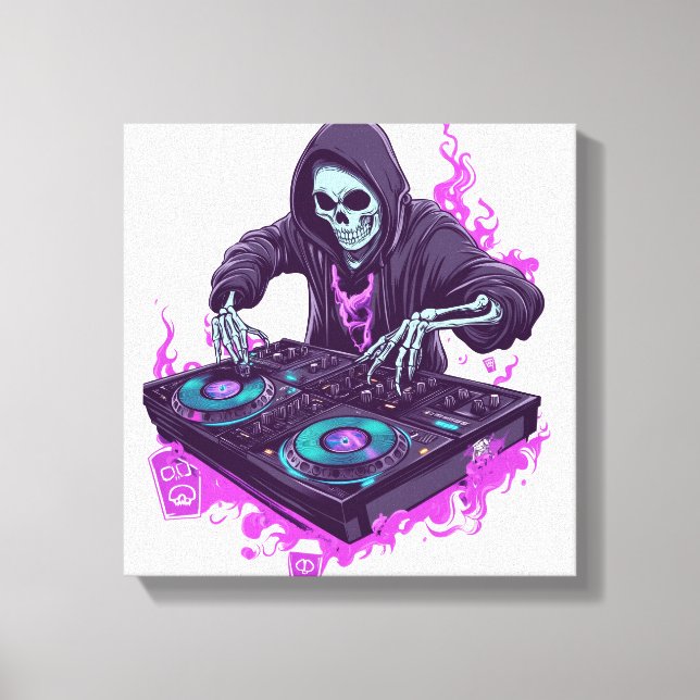 Skeleton DJ Leinwanddruck (Vorderseite)