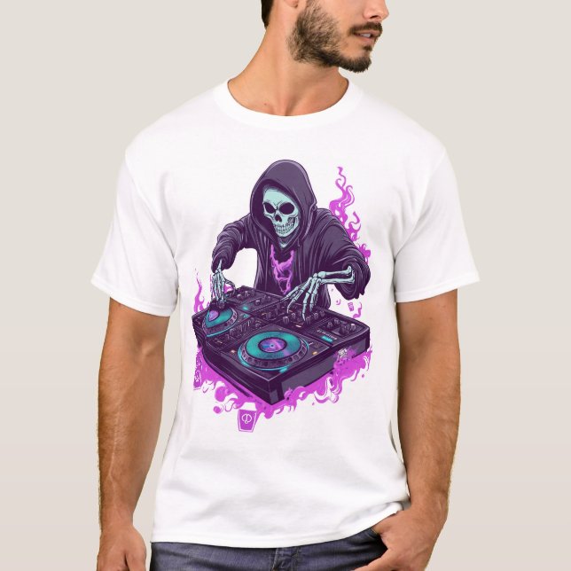 Skeleton-DJ T-Shirt (Vorderseite)