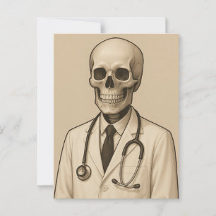 Skeleton Doctor Postkarte