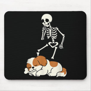Skeleton Dog Halloween Skeleton Chasing Shih Tzu S Mousepad