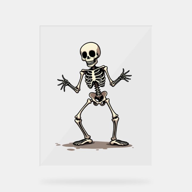 Skeleton Doing the Dab - Funny Halloween Dance Shi Acrylschild (Vorderseite)