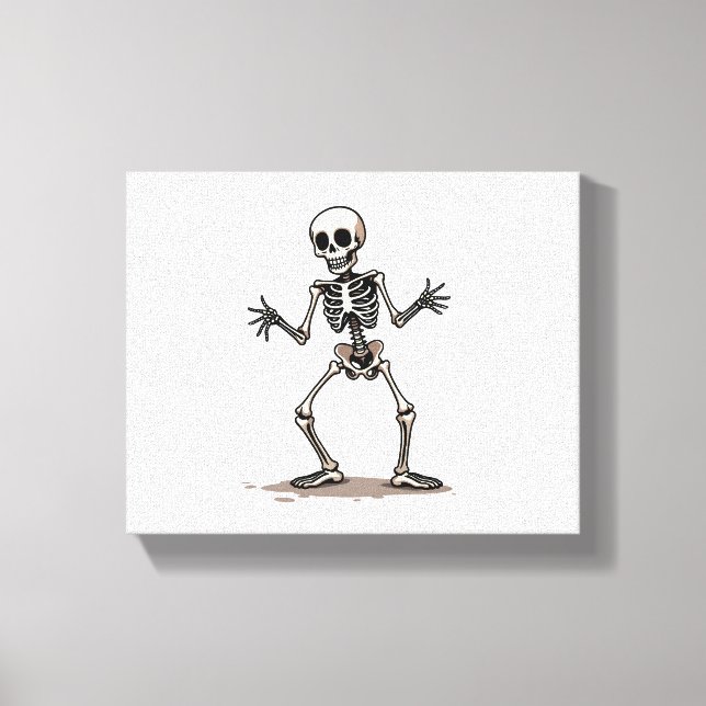 Skeleton Doing the Dab - Funny Halloween Dance Shi Leinwanddruck (Vorderseite)