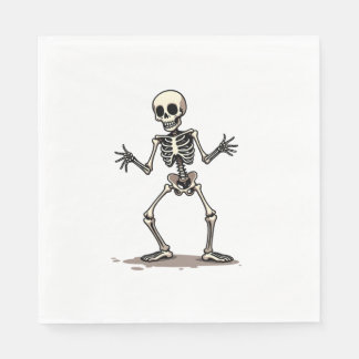 Skeleton Doing the Dab - Funny Halloween Dance Shi Serviette