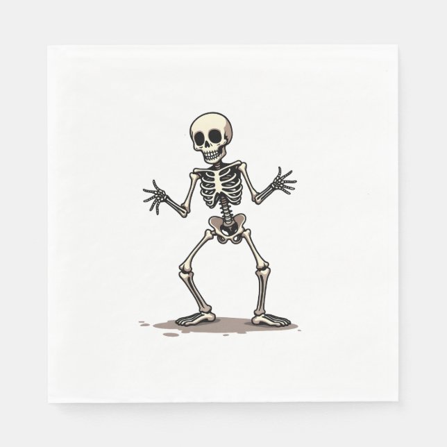 Skeleton Doing the Dab - Funny Halloween Dance Shi Serviette (Vorderseite)