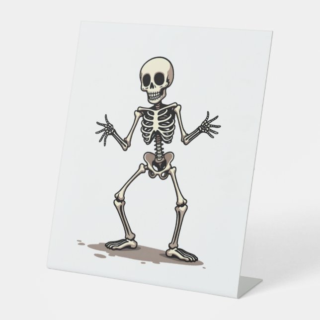 Skeleton Doing the Dab - Funny Halloween Dance Shi Sockelschild (Vorderseite)