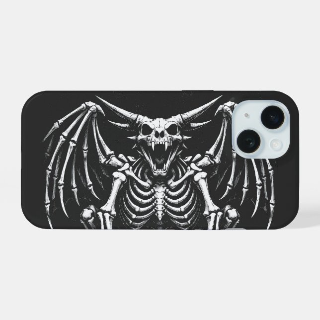 Skeleton-Drache von BurnsInHell iPhone 15 Hülle (Rückseite (Horizontal))