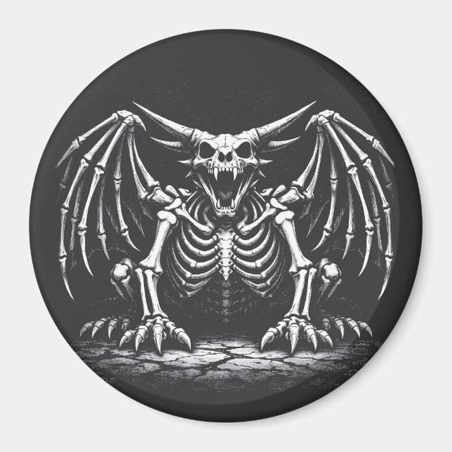 Skeleton-Drache von BurnsInHell Magnet (Vorne)