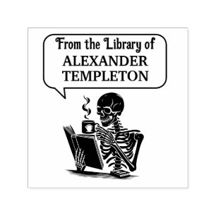 Skeleton Drink Coffee Reading Buch Nr. 2 Permastempel