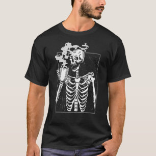 Skeleton Drink Kaffee Coffeine Kaffeehaus T-Shirt