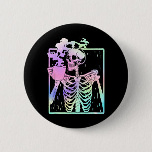 Skeleton Drink Kaffee Frauen Männer Halloween Cost Button