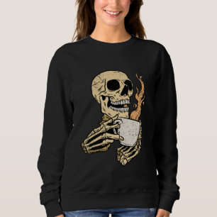 Skeleton Drink Kaffee Halloween Funny Bones Sku Sweatshirt