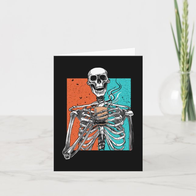 Skeleton Drink Kaffee Lover Witziges Halloween Sku Karte (Vorderseite)