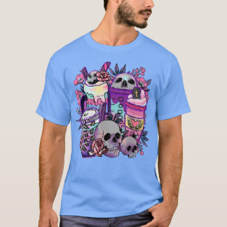 Skeleton Drink Kaffee Pumpkin Gewürz Latte Iced Au T-Shirt