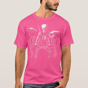 Skeleton Drummer Halloween Costume Playing Drums T-Shirt