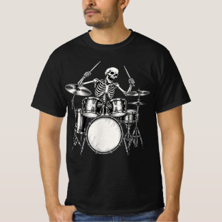 Skeleton-Drummer-T-Shirt Lustige Rockmusik Drum Se T-Shirt